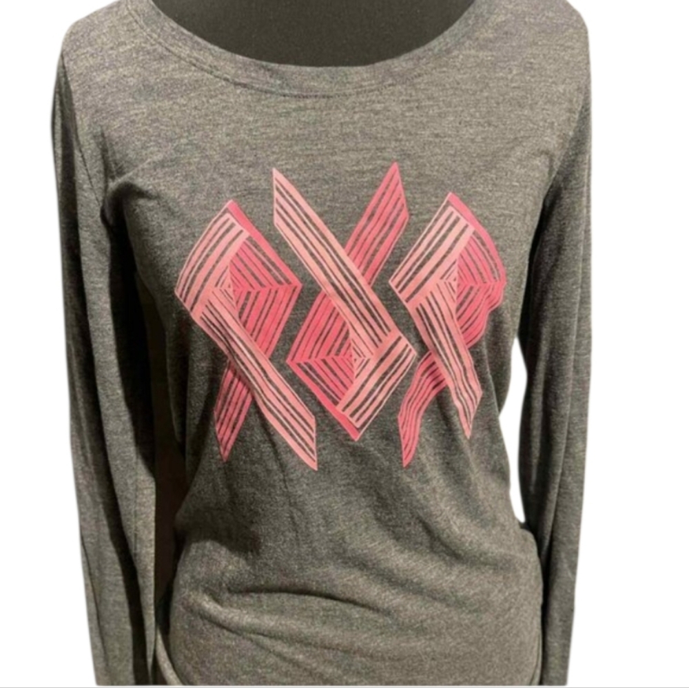 Under Armour Breast Cancer Power Gray Long Sleeve T Shirt Size Small